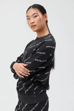 Spiritual Gangster Logo Old School Sweatshirt -Yoga Sportswear-Spiritual Gangster FA20417037 BSP 4840