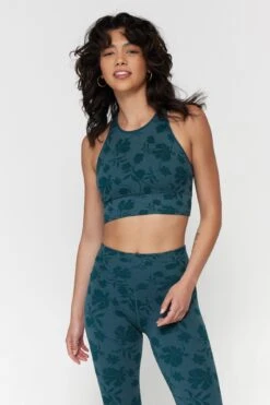 Spiritual Gangster Jacquard High Neck Seamless Bra