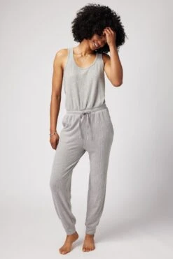 Spiritual Gangster Harmony Rib Jumpsuit -Yoga Sportswear-Spiritual Gangster FA30432004 HGR 26789