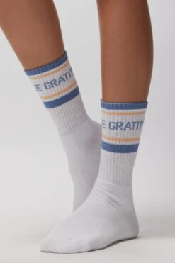 Spiritual Gangster Gratitude Stripe Crew Sock