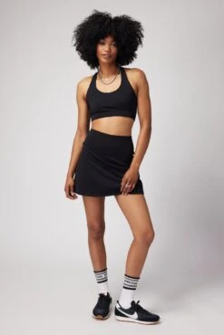 Spiritual Gangster Nyla Dream Tech Active Skirt -Yoga Sportswear-Spiritual Gangster FA33608004 BLK 28177