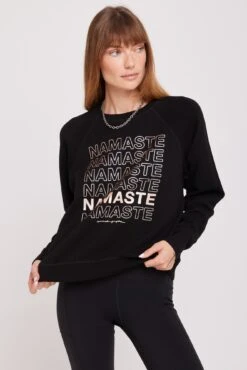 Spiritual Gangster Namaste Bridget Sweatshirt -Yoga Sportswear-Spiritual Gangster HO30417021 BLK 11