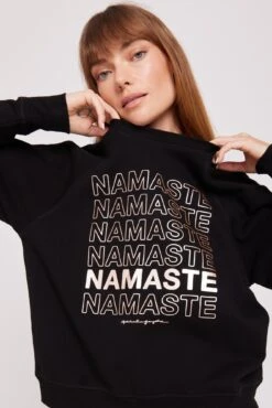 Spiritual Gangster Namaste Bridget Sweatshirt -Yoga Sportswear-Spiritual Gangster HO30417021 BLK 45