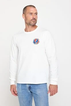 Spiritual Gangster Grateful Dead Skull Long Sleeve Tee -Yoga Sportswear-Spiritual Gangster HO30419S06 CRM 432811