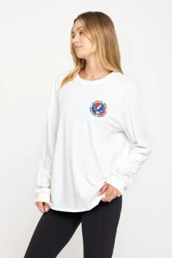 Spiritual Gangster Grateful Dead Skull Long Sleeve Tee -Yoga Sportswear-Spiritual Gangster HO30419S06 CRM 43316