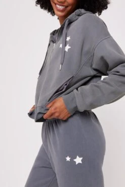 Spiritual Gangster Fleece Hana Stars Zip Hoodie -Yoga Sportswear-Spiritual Gangster HO30422004 HO30409026 SLA 77