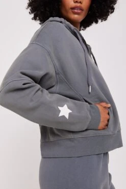 Spiritual Gangster Fleece Hana Stars Zip Hoodie -Yoga Sportswear-Spiritual Gangster HO30422004 HO30409026 SLA 81