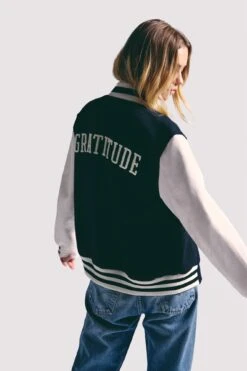 Spiritual Gangster Gratitude Varsity Jacket -Yoga Sportswear-Spiritual Gangster SG SOUP 10 23 202322676