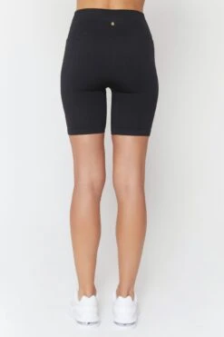 Spiritual Gangster Amara Seamless Wide Rib Biker Short -Yoga Sportswear-Spiritual Gangster SU23608005 BLK 6492