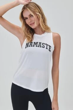 Spiritual Gangster Namaste Muscle Tank 7 Spiritual Gangster Namaste Muscle Tank -Yoga Sportswear-Spiritual Gangster SU33611001 WHT 6174