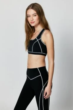 Spiritual Gangster Vera Zip Front Dream Tech Eco Bra -Yoga Sportswear-Spiritual Gangster SU33676005 BLK 14436