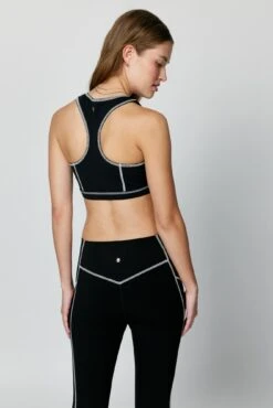 Spiritual Gangster Vera Zip Front Dream Tech Eco Bra -Yoga Sportswear-Spiritual Gangster SU33676005 BLK 14441