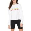 Spiritual Gangster Womens Graphic Love Raw Hem Sweatshirt