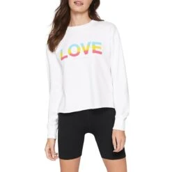 Spiritual Gangster Womens Graphic Love Raw Hem Sweatshirt