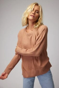 Spiritual Gangster Doutzen Ballet Neck Sweater -Yoga Sportswear-Spiritual Gangster WEB FA30417027 RST 30703