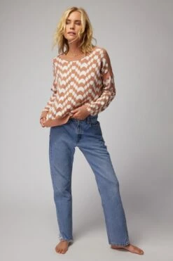 Spiritual Gangster Crimp Yarn Gemma Sweater -Yoga Sportswear-Spiritual Gangster WEB FA30417028 CYN 31059