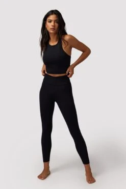 Spiritual Gangster Wrap Front Dream Tech Legging -Yoga Sportswear-Spiritual Gangster ho33677014 blk